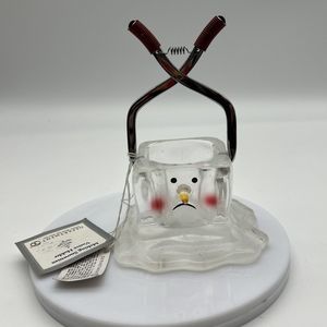 Dept 56 Melting Ice Cube Snowman Votive Tea Light Candle Holder